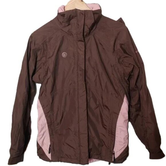 Columbia Snowboard Ski Convert Waterproof Jacket Fleece Lined Hooded Arm Vent - Picture 1 of 11
